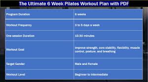 6 week pilates workout plan with free pdf