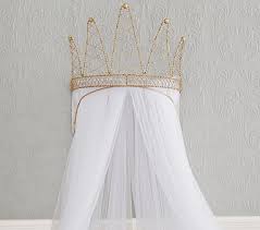 Crown Bed Canopy With Tulle Sheers