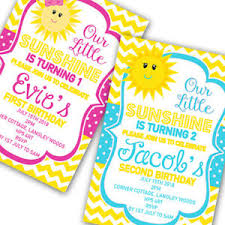 Details About Personalised Sunshine Childrens Kids Birthday Party Invitations Invites