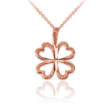 A timeless teardrop pendant frames the claddagh in sterling silver, which is topped by the celtic trinity knot in 10k gold. Rose Gold Tiny Irish Shamrock Clover Dc Charm Necklace