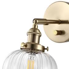 Wingbo 1 Light Brass Wall Sconces Glass