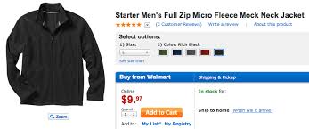 Walmart Com Has Mens Starter Fleece Jacket Only 9 97