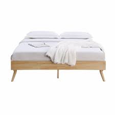 natural oak ensemble bed frame wooden slat