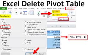 how to delete a pivot table methods