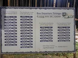 bus departure schedule to isha yoga center