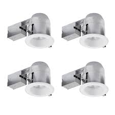 Home decor & interior / exterior ideas in 2016. Globe Electric 5 Inch White Ic Rated Round Recessed Lighting Kit 4 Pack The Home Depot Canada