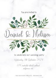 botanical greenery wedding invitation