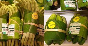 banana leaves replace plastic packaging
