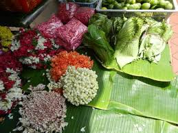 fragrant flowers and betel leaves