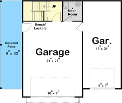 New American Garage Apartment Plan With