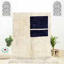 beni ourain rugs minimalist blue