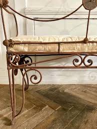 Art Nouveau Style Benches In Wrought