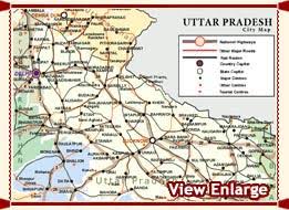 road map of uttar pradesh