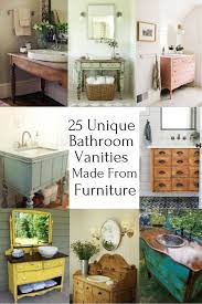Just remove the sewing machine and replace it with a washbasin. 25 Unique Bathroom Vanities Made From Furniture Life On Kaydeross Creek
