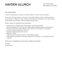 esl instructor cover letter velvet jobs