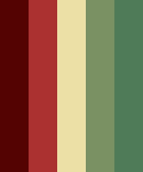 Vintage Red And Green Color Palette