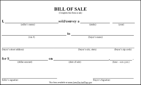 Bill Of Sale Form Template Printable Vehicle Bill Of Sale Bill