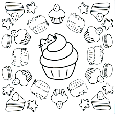 This coloring page features pusheen trying her hands at cooking. Pusheen Coloring Pictures Cinebrique
