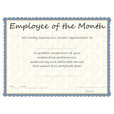 Employee Service Award Certificate Template Employee Of The Month
