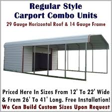 Buy products such as arrow 10' wide galvanized steel metal carport, multiple sizes and colors at walmart and save. Shop Online For Metal Carport Combo Units With Storage Shed