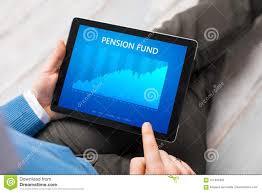 Man Looking At Pension Fund Performance Graph On Tablet