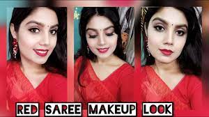 red saree makeup look look 3