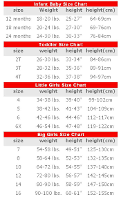 Toddler Size Chart Designer Dresses Girls Size Chart
