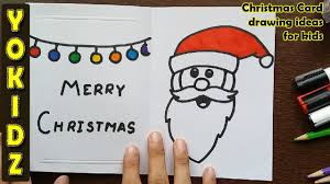How To Draw Santa Claus Greeting Card Christmas Card Drawing Ideas For Kids