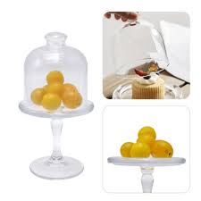 Mini Glass Cake Stand With Dome Cover