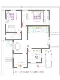 44x52 house plan design 2 bhk plan