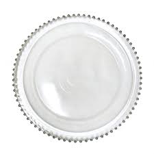 Round Ruffled Clear Glass Charger Plate