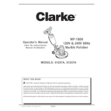 manual clarke mp 1800 marble polisher