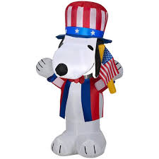 3 5 Ft Tall Airblown Patriotic Snoopy