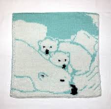 polar bear baby blanket double knit