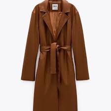 Nwt Zara Camel Brown Faux Leather