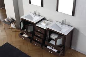 We offer both complete units and separate vanity countertops for renovations and custom installations. 74 Double Bath Vanity In Espresso With Aqua Tempered Glass Top And Square Sink With Brushed
