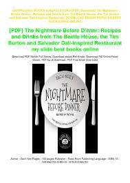 ˈdriŋk verb ( drank ˈdraŋk ; Pdf Download The Nightmare Before Dinner Recipes And Drinks From T