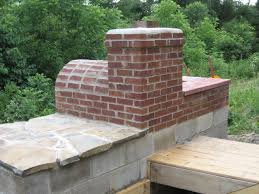 outdoor kitchen with brick oven