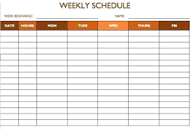 Template Weekly Schedule Weekly Schedule Template Word Printable
