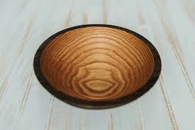 8 inch ebonizing red oak wood bowls