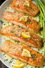Salmon Cooked In Butter And Lemon gambar png