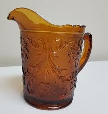 Vintage Amber Glass Pitcher Marva S