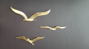 Vintage Brass Seagulls Trio 3 Seagulls