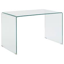 With no excessive elements, the clear glass desk looks very unobtrusive. Waterfall 47 In Modern Clear Glass Desk Eurway
