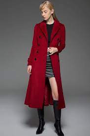 Classic Red Coat Wool Long Full Length