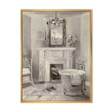 French Bathroom Vintage I Canvas Wall