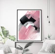 Blush Pink Decor Pink Black Abstract