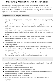 designer marketing job description