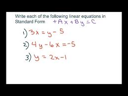 Linear Equation In Standard Form