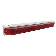Stainless Light Bracket W 19 Led 17 Light Bar Bezel Red Led Red Grask Peterbilt